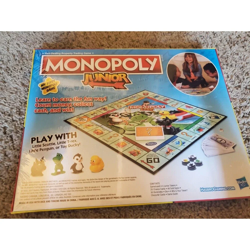 Monopoly Junior Board Game Hasbro Gaming My First Monopoly Complete New Sealed